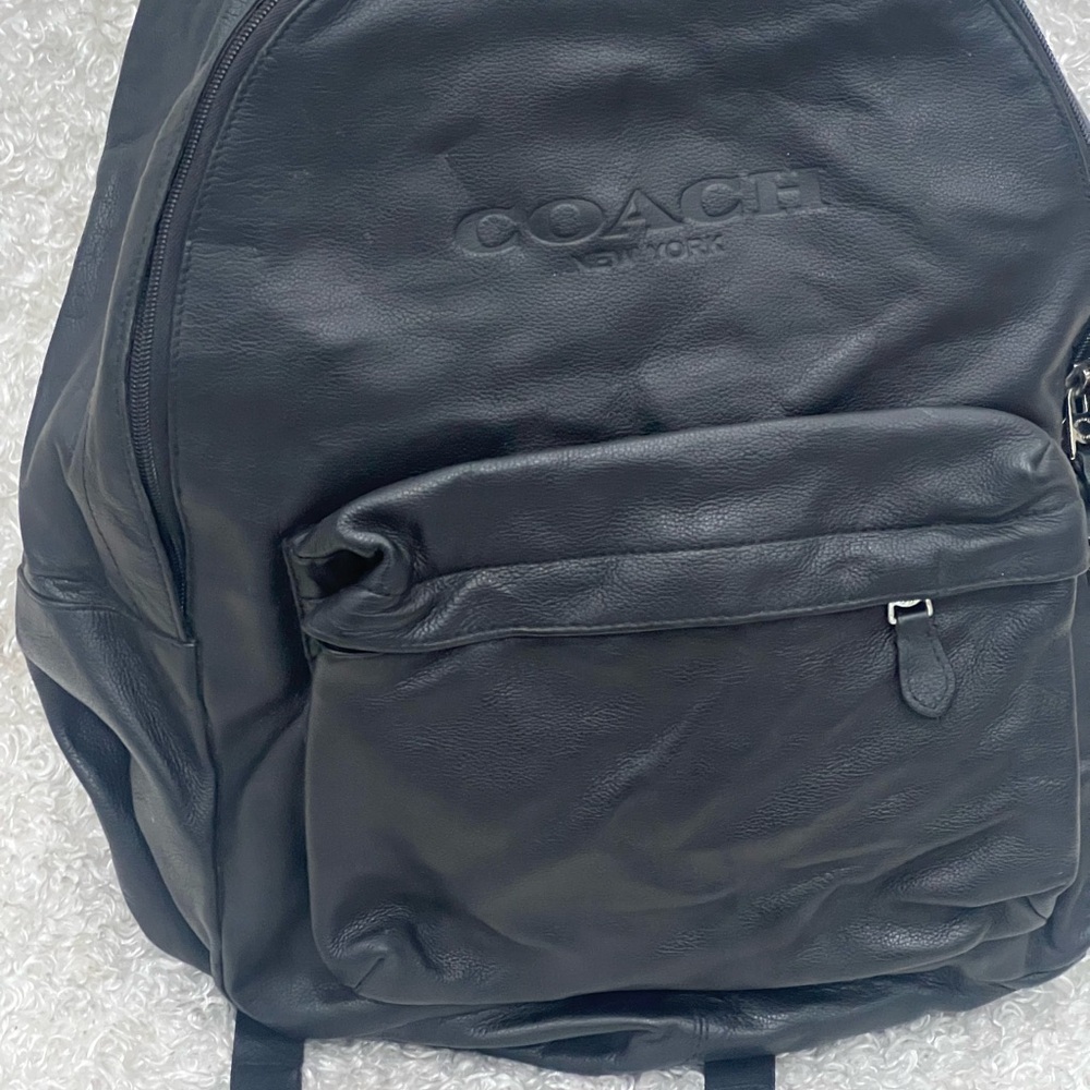 Coach BLACK Charles Leather Backpack Bag F54786 - Picture 2 of 15